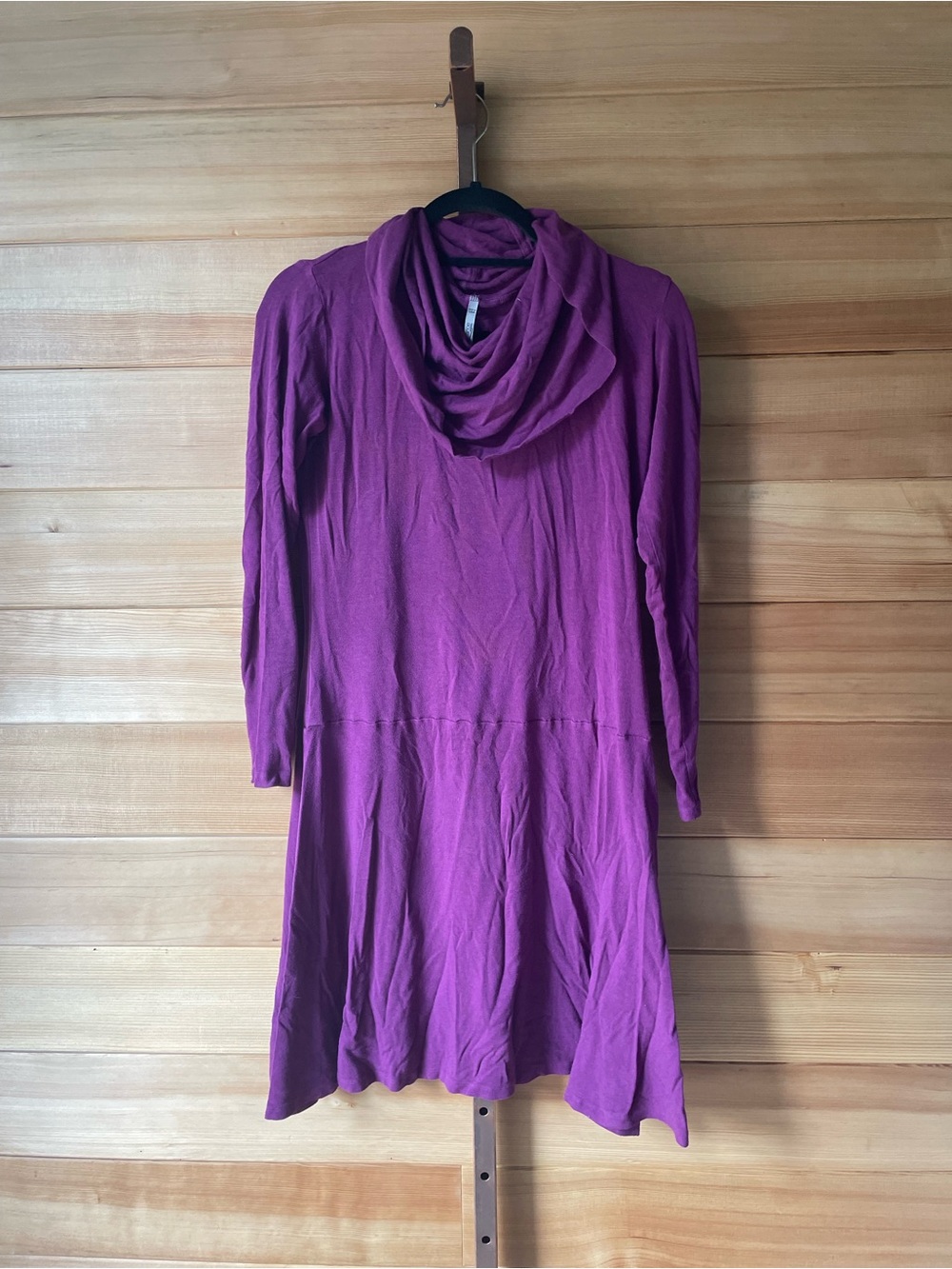 Blue Canoe Cowl Neck Long Sleeve Magenta Dress Bamboo Organic